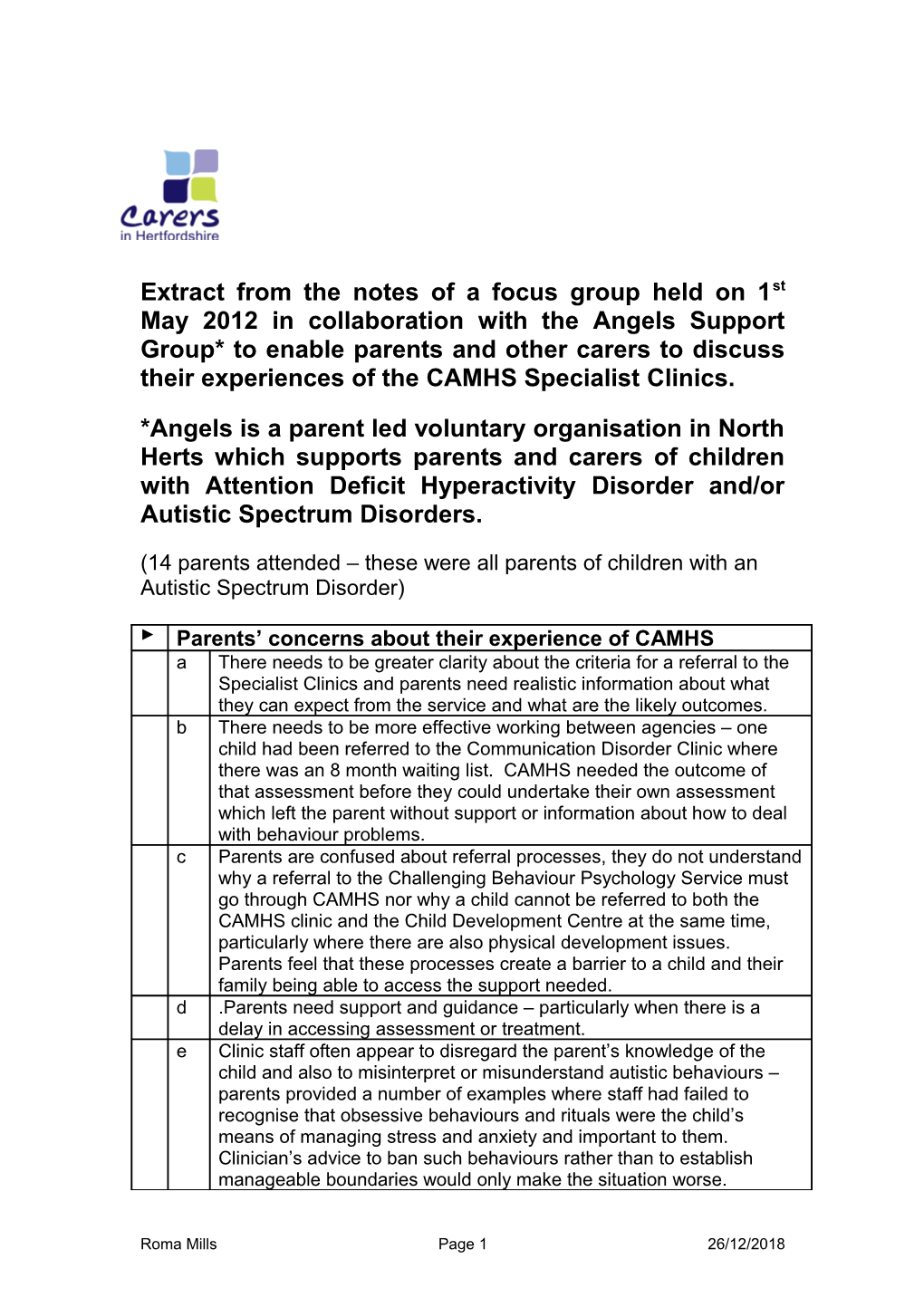 Camhs Focus Group Draft Copy
