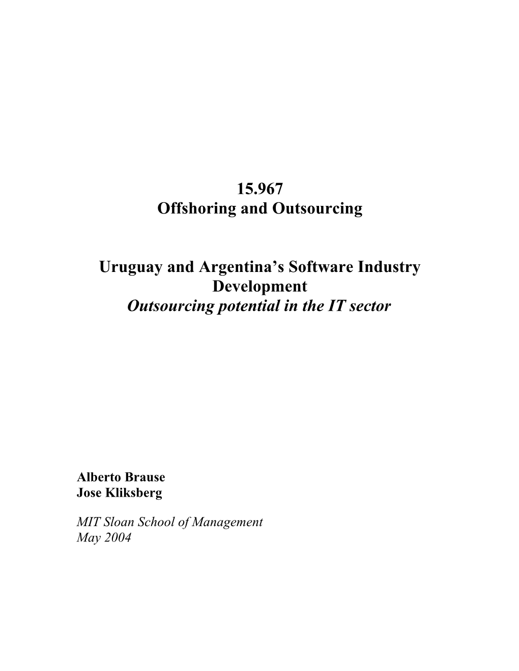 Uruguay and Argentina S Software Industry Development