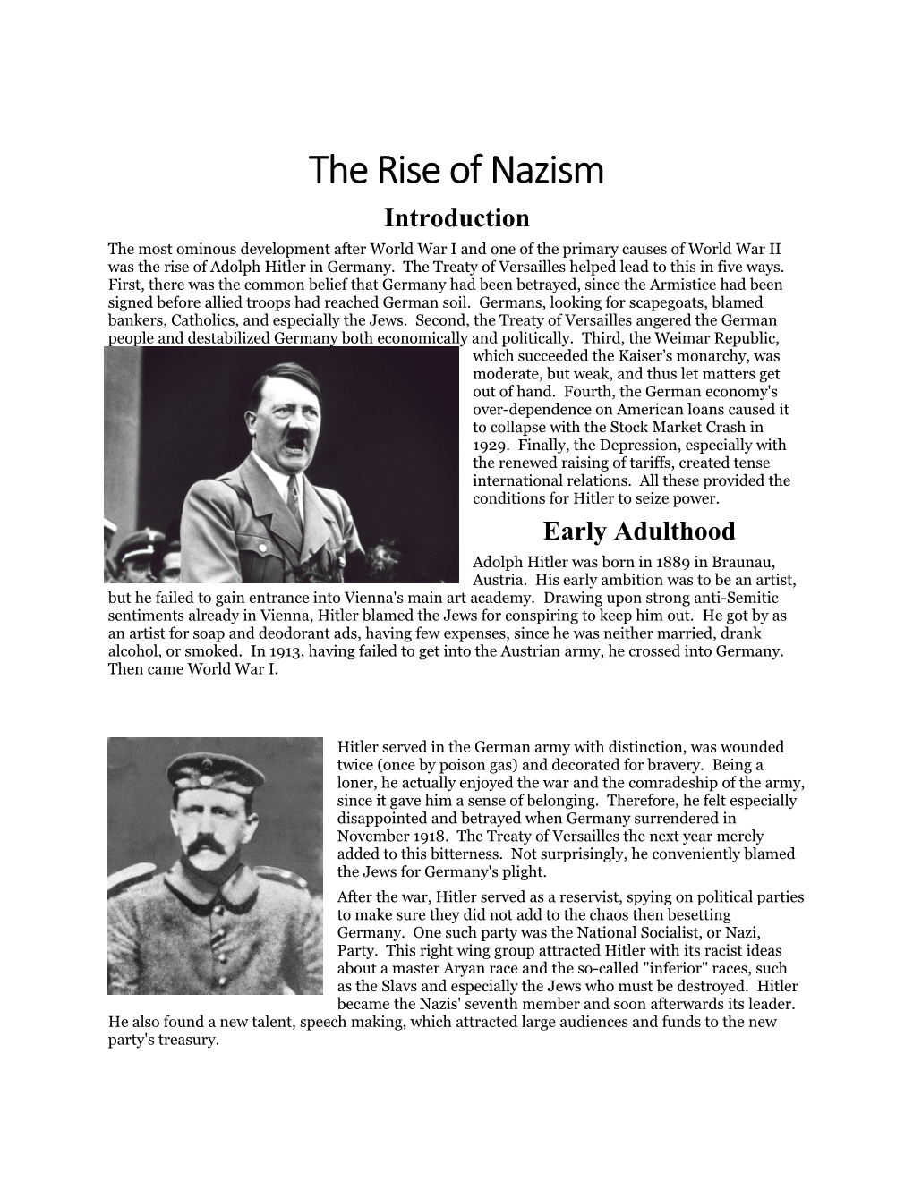 The Rise of Nazism