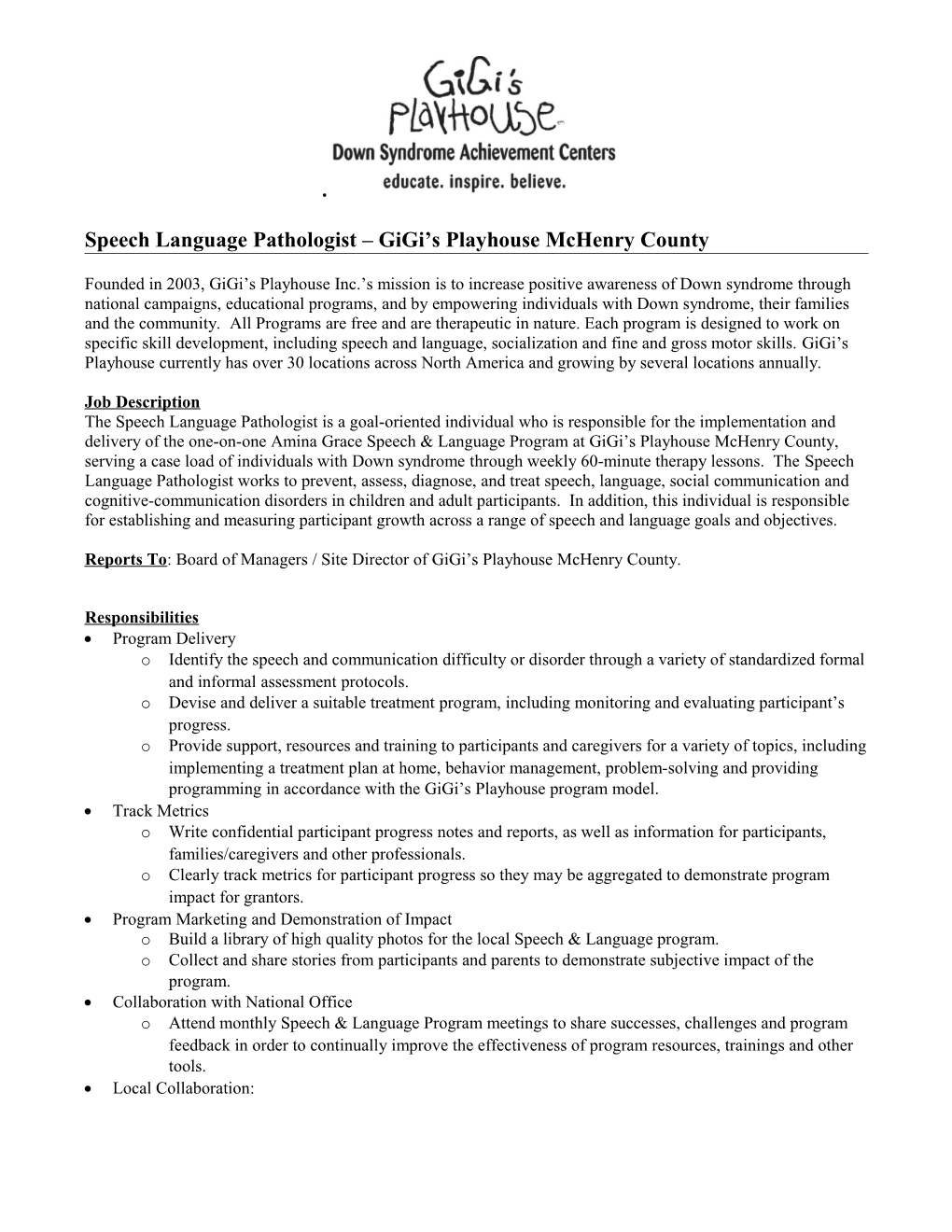 Speech Language Pathologist Gigi S Playhouse Mchenry County