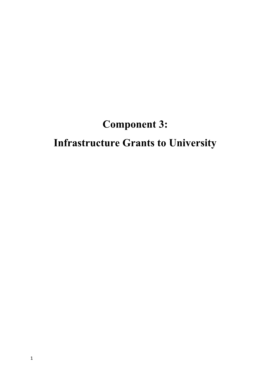 Infrastructure Grants to University