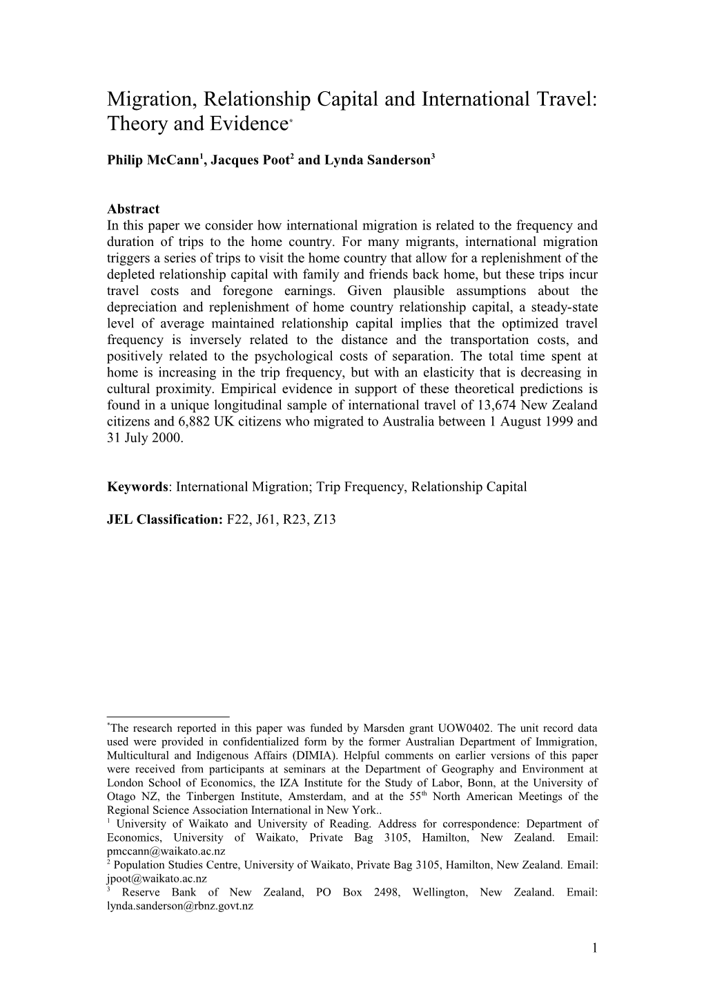 The Effect of Changing Australian Social Security Eligibility on the International Mobility