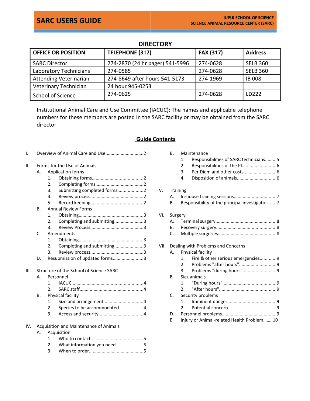 SARC Users Guide