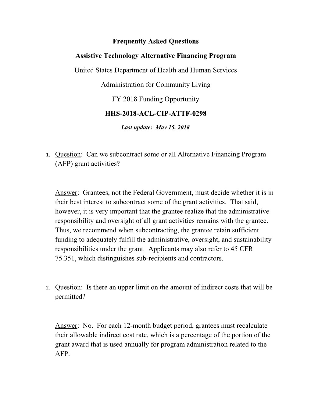 Assistive Technology Alternative Financing Program