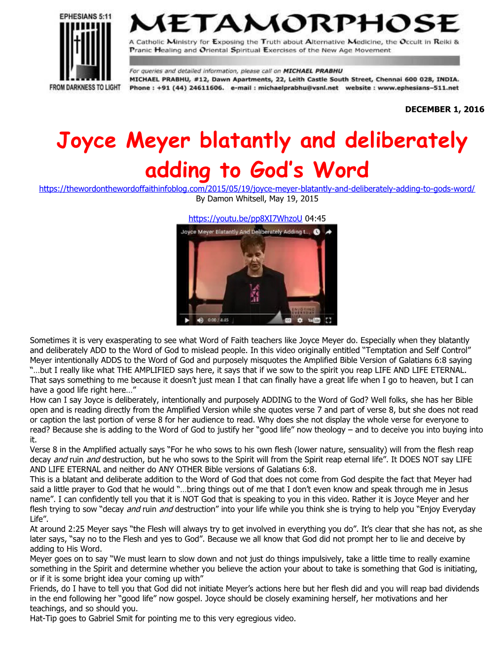 Joyce Meyer Blatantly and Deliberately Adding to God S Word