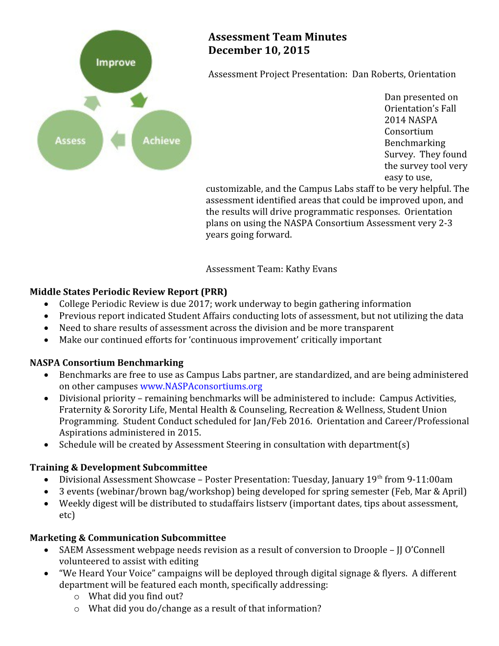 Assessment Project Presentation: Dan Roberts, Orientation