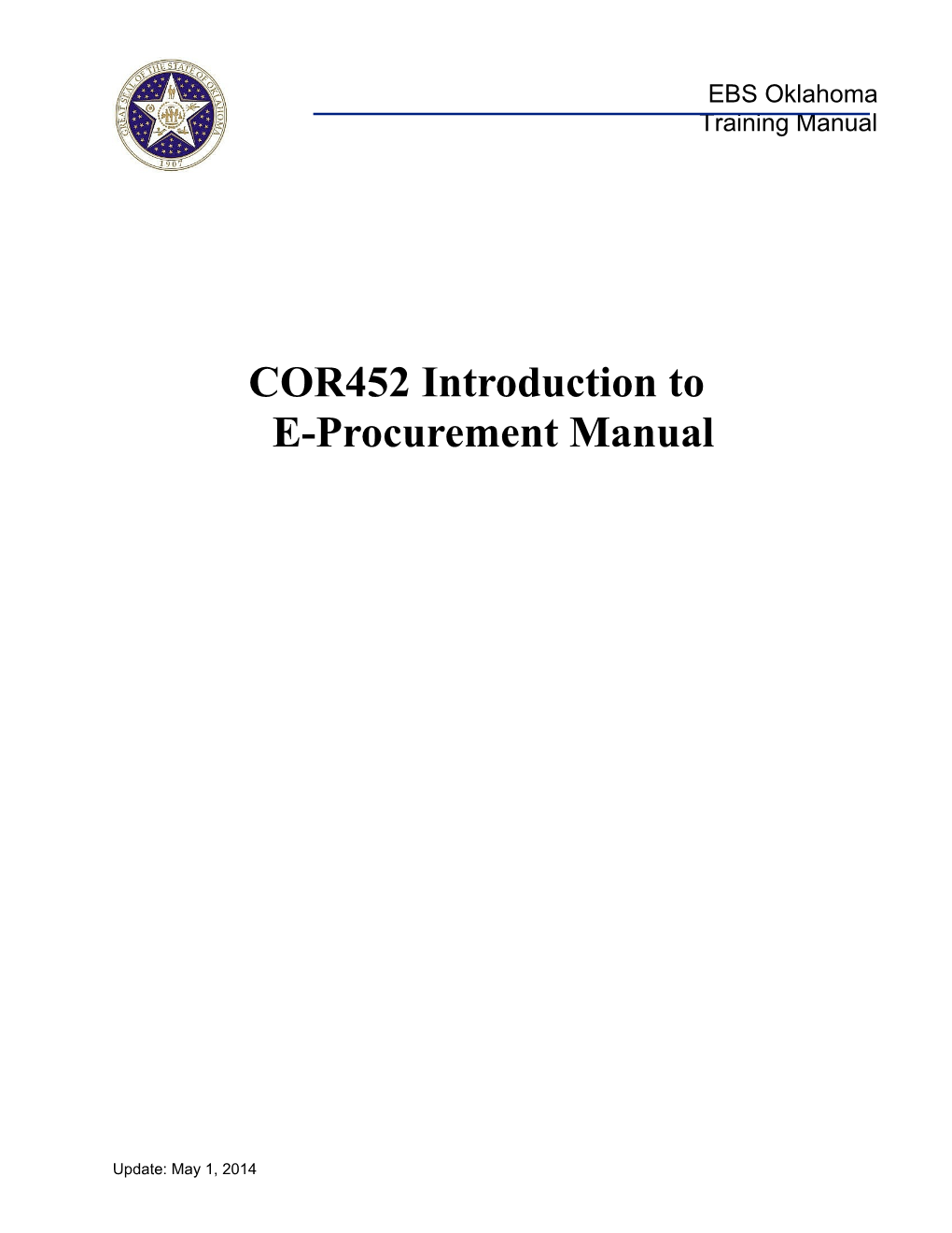 COR452 Introduction to E-Procurement Manual