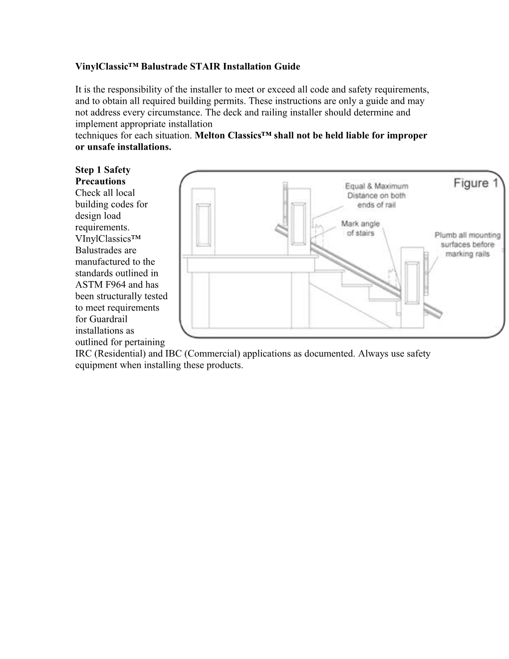 Vinylclassic Balustrade STAIR Installation Guide