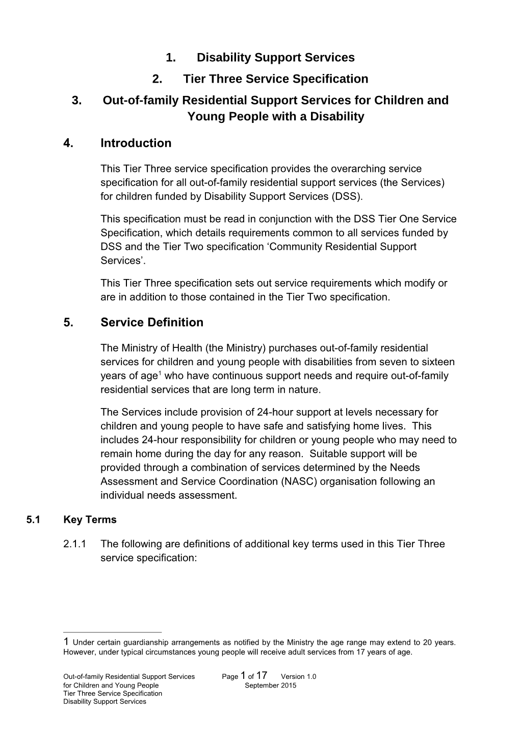 Tier Three Service Specification