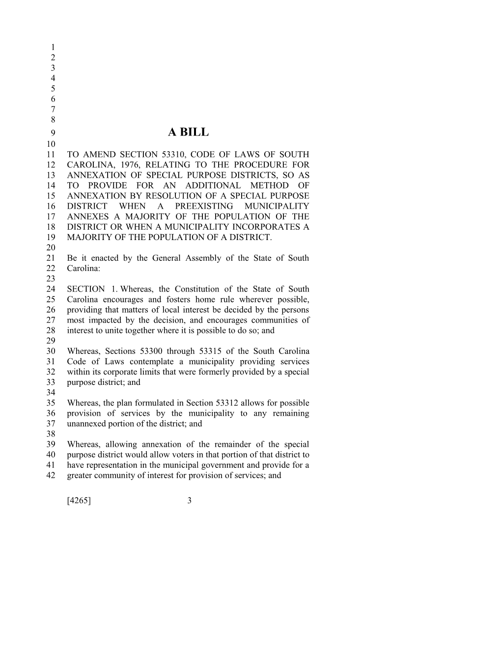 2013-2014 Bill 4265: Special Purpose Districts - South Carolina Legislature Online