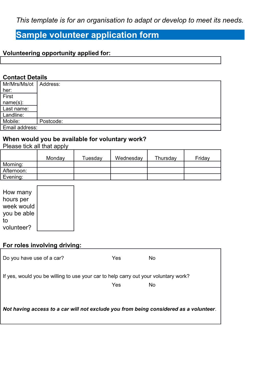 This Template Is for an Organisationto Adapt Or Develop to Meet Its Needs