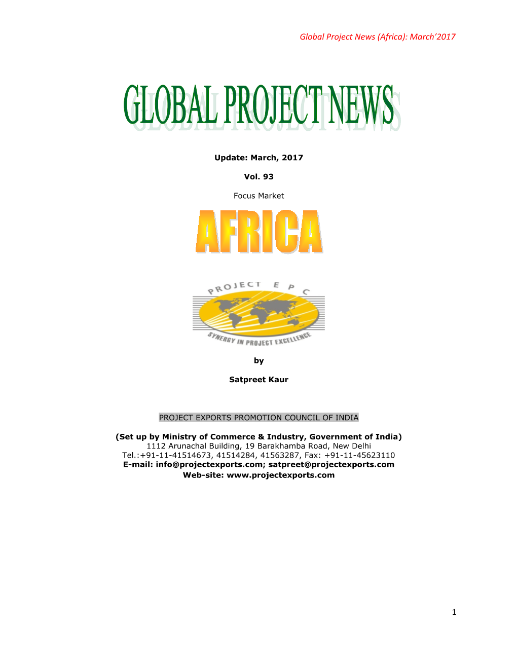 Global Project News (Africa): March 2017