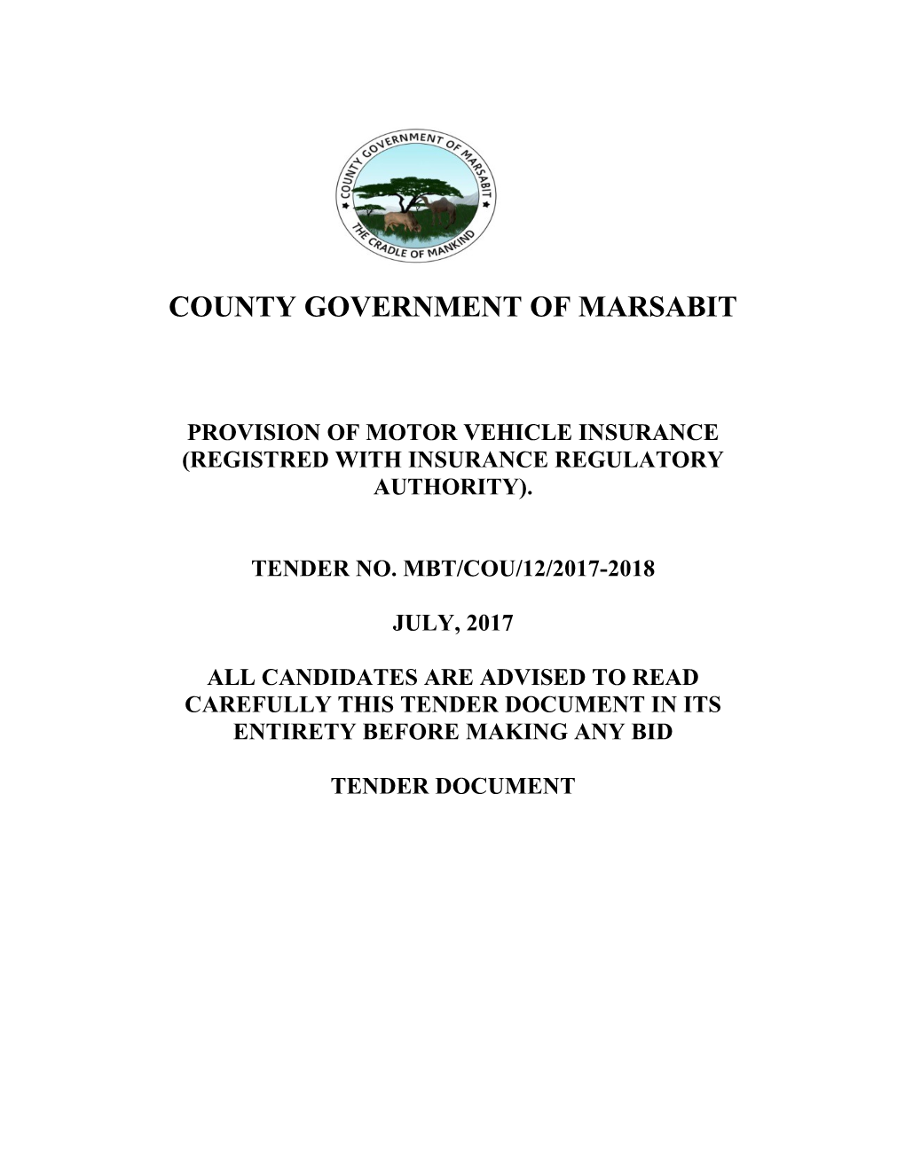 Provision of Motor Vehicle Insurance (Registred with Insurance Regulatory Authority)