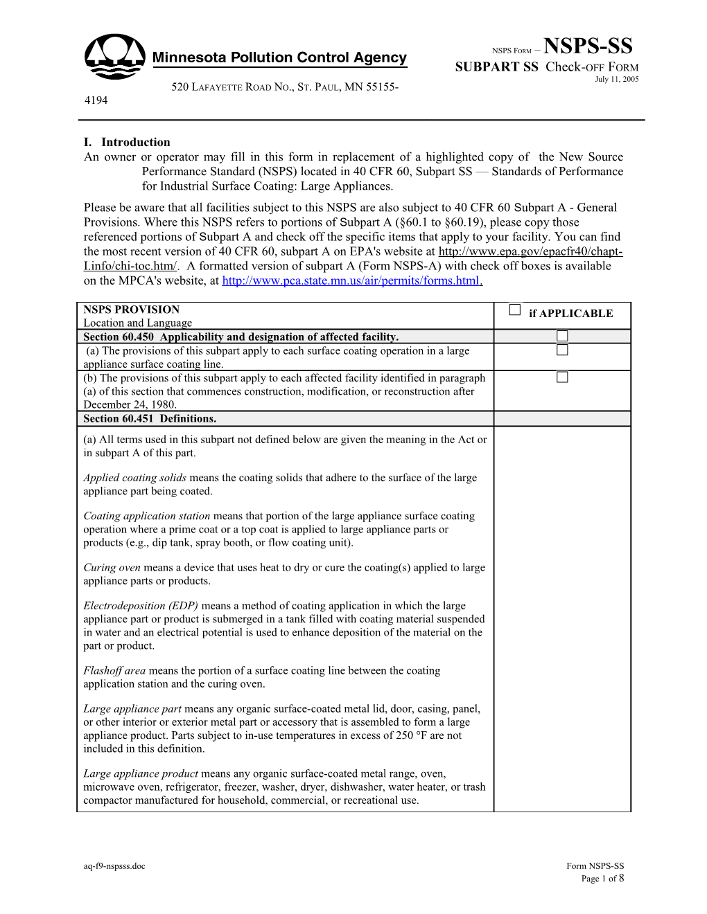An Owner Or Operator May Fill in This Form in Replacement of a Highlighted Copy of The