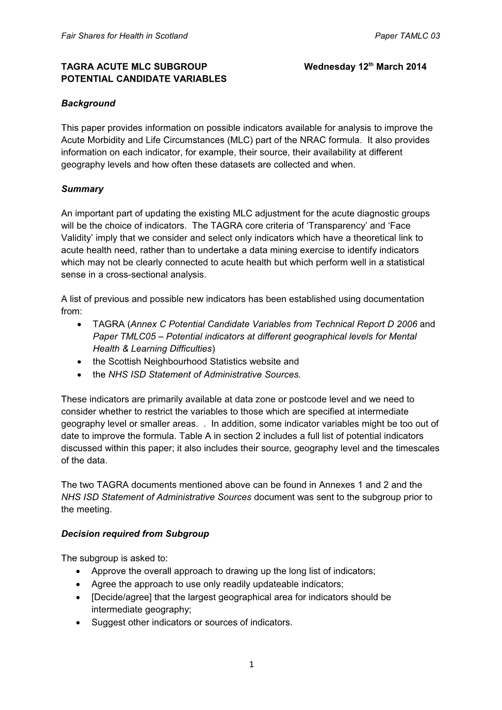 Fair Shares for Health in Scotlandpaper TAMLC03