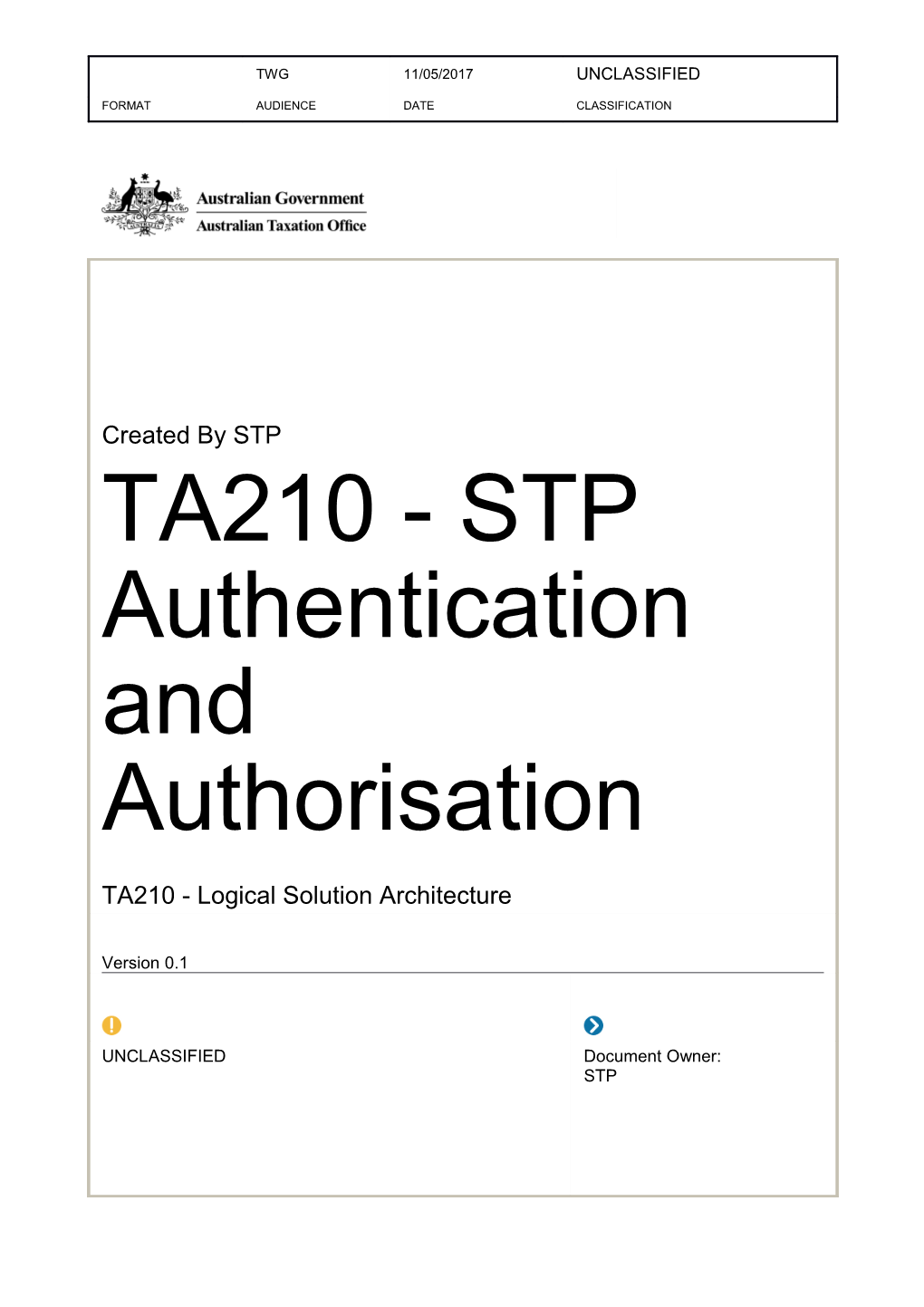 TA210 - STP Authentication and Authorisation