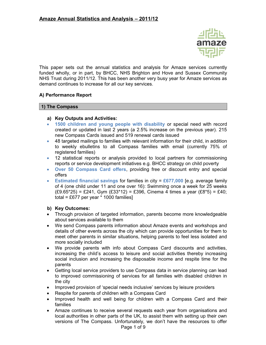 Analysis of Annual Stats for 2008/09