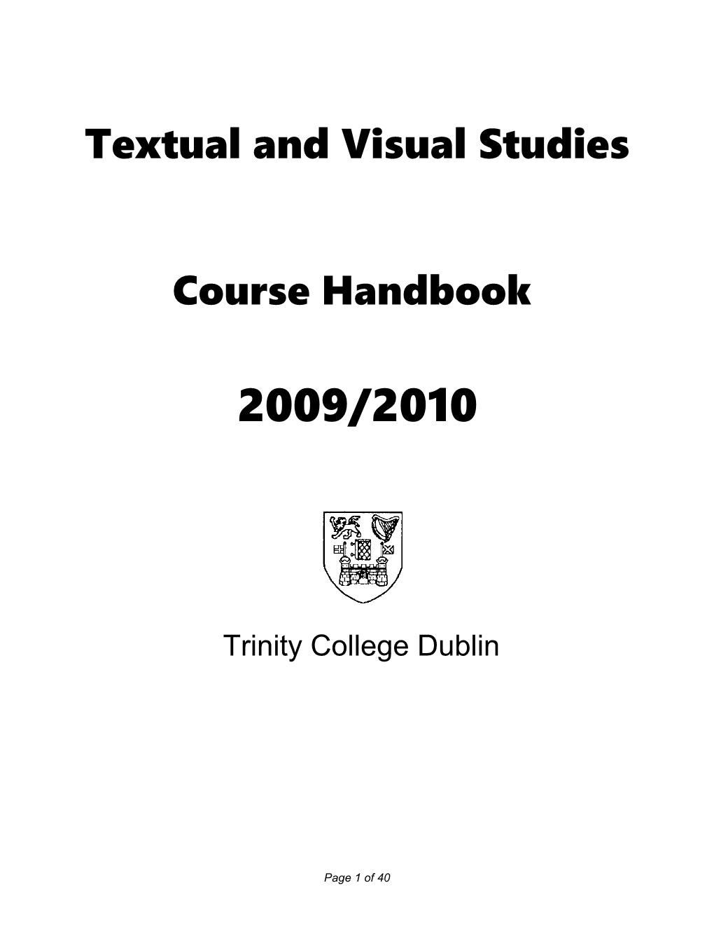 Textual and Visual Studies