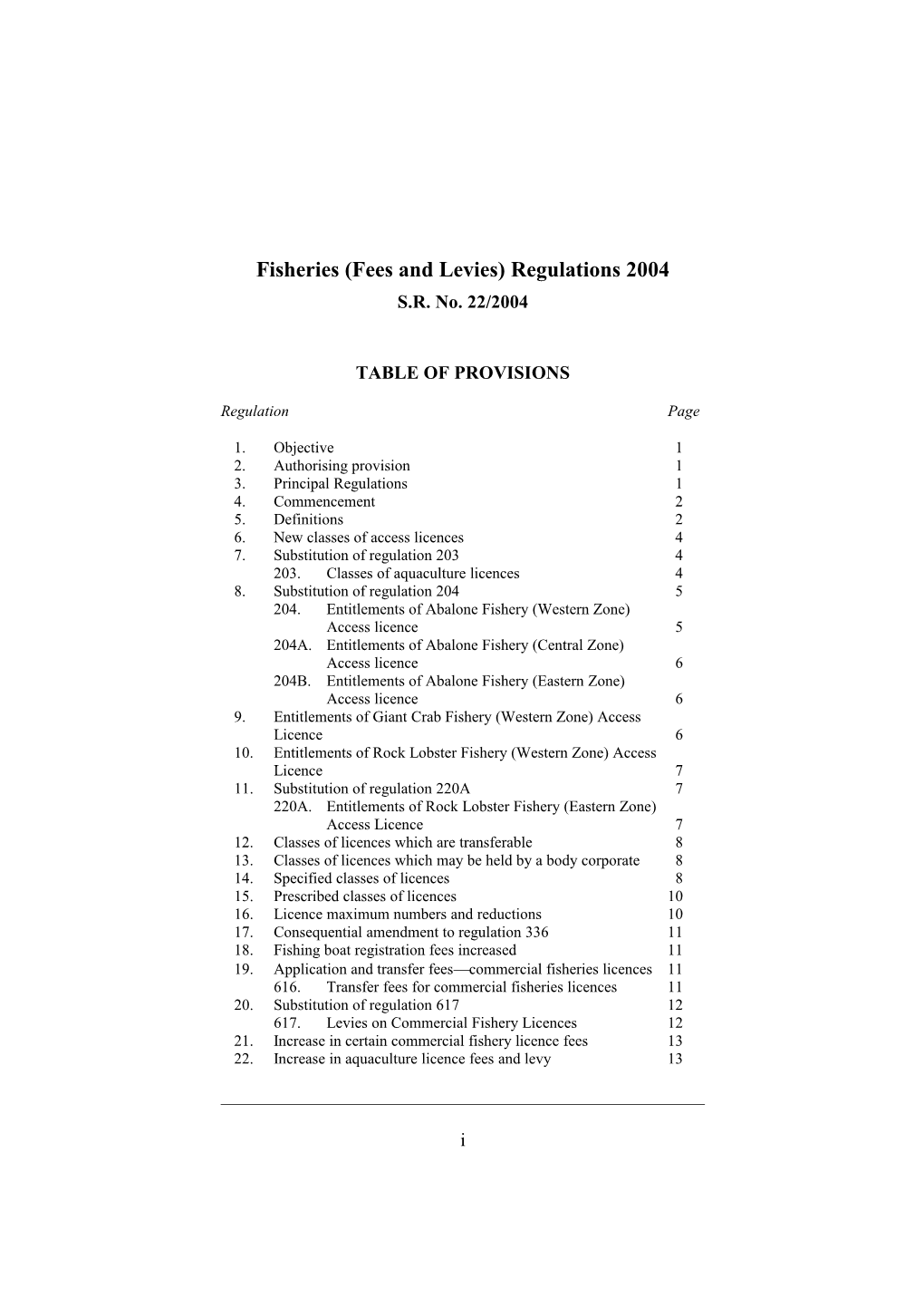 Fisheries (Fees and Levies) Regulations 2004