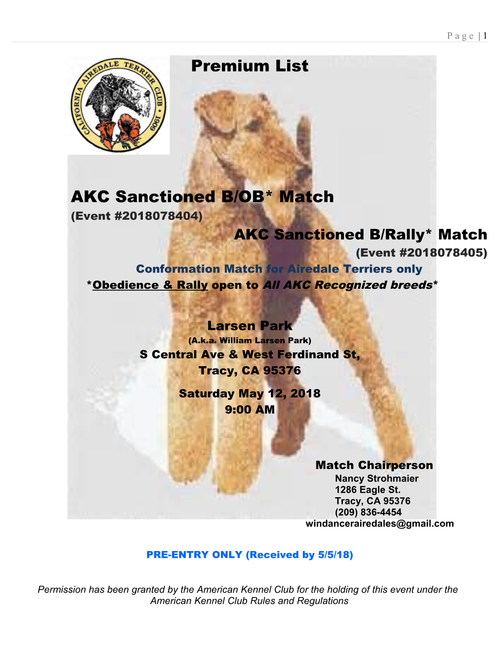 AKC Sanctioned B/Rally*Match