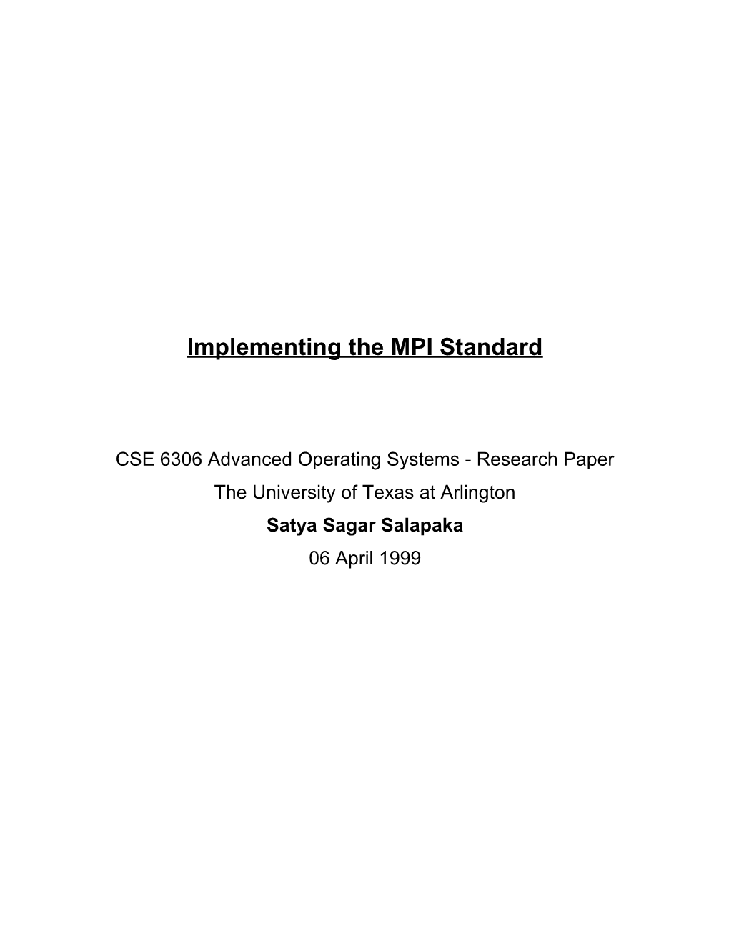 Mapping MPI to Machine: Implementing the MPI Standard