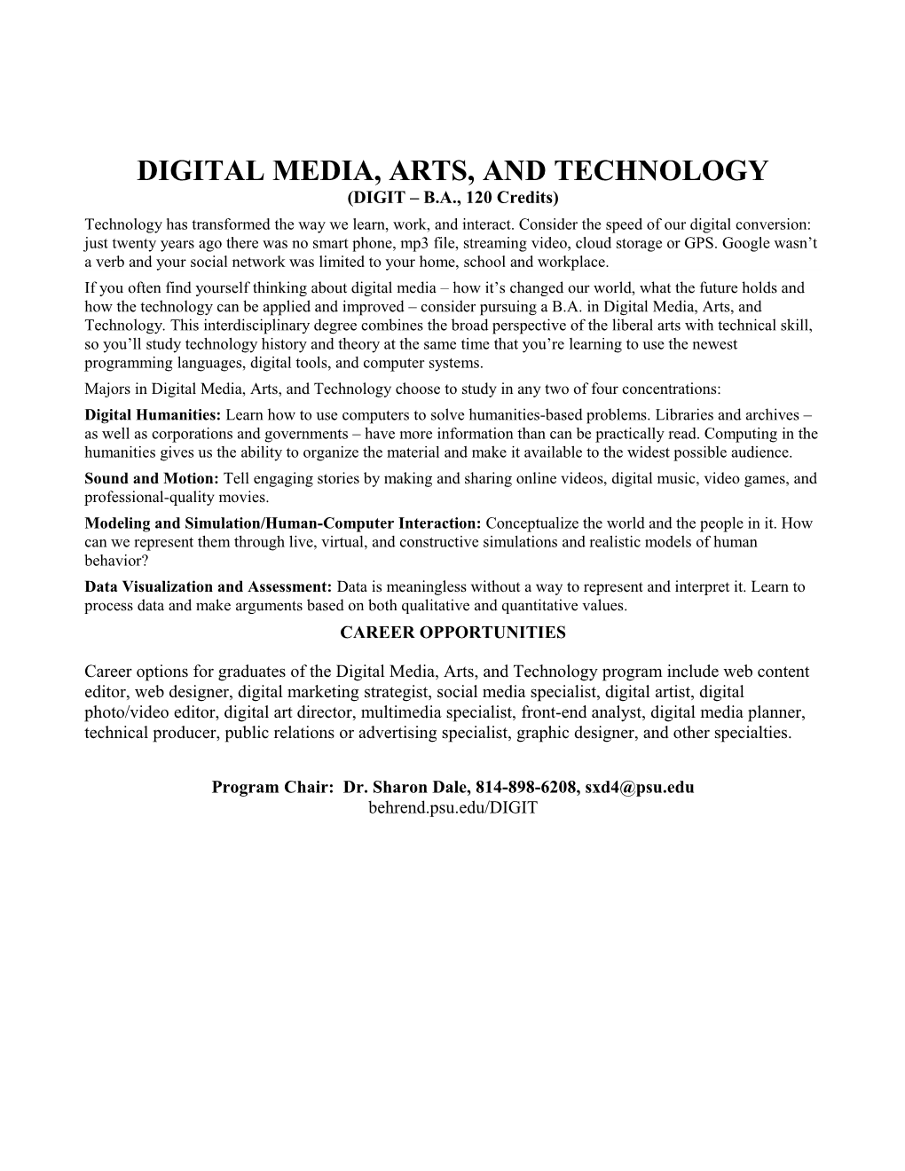 Digital Media, Arts, and Technology
