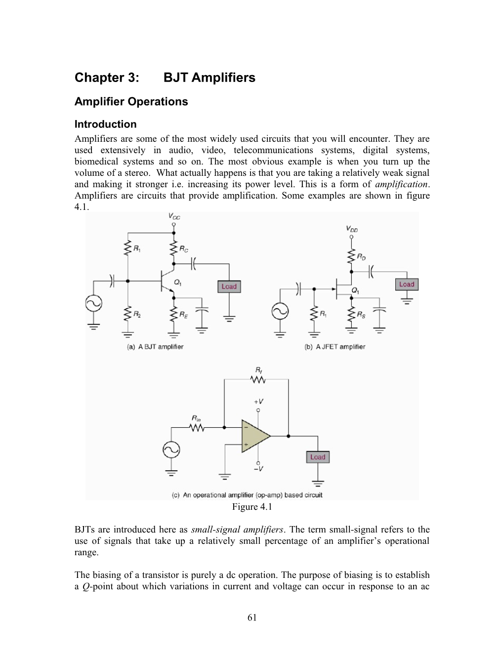 Chapter 3:BJT Amplifiers