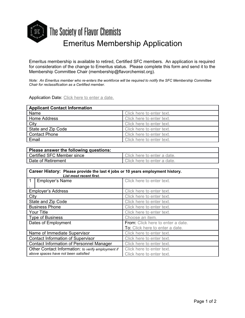 SFC Membership Application.Pdf