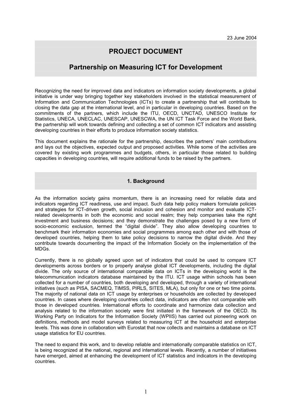 Partnership on Measuring ICT for Development