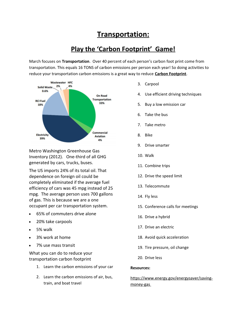 Play the Carbon Footprint Game!