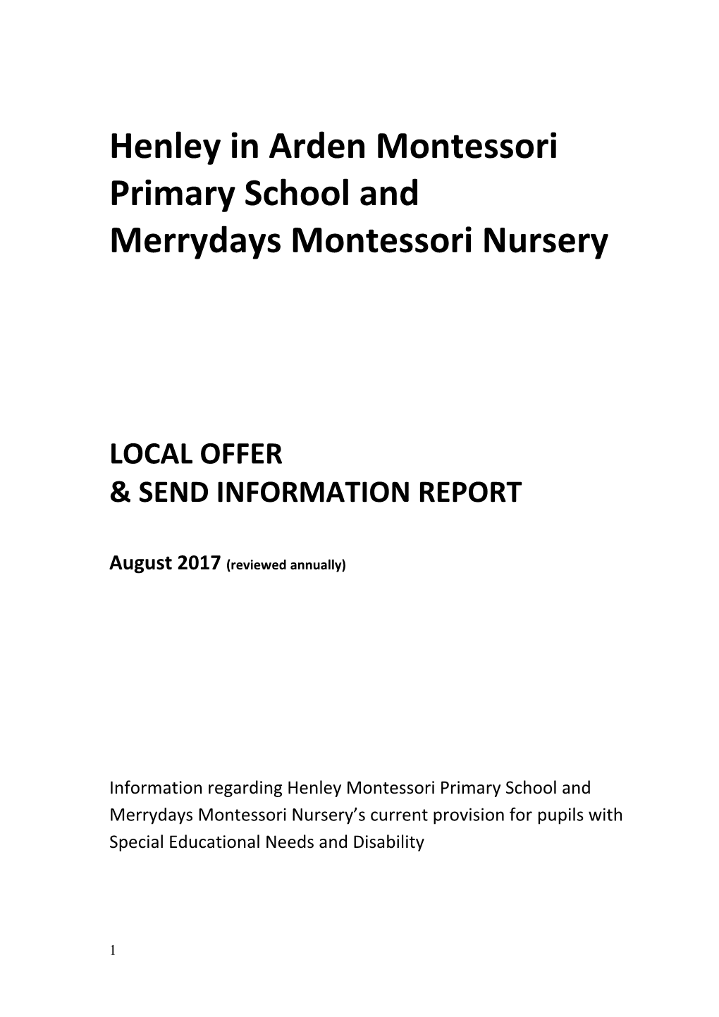Henley Montessori Primary School