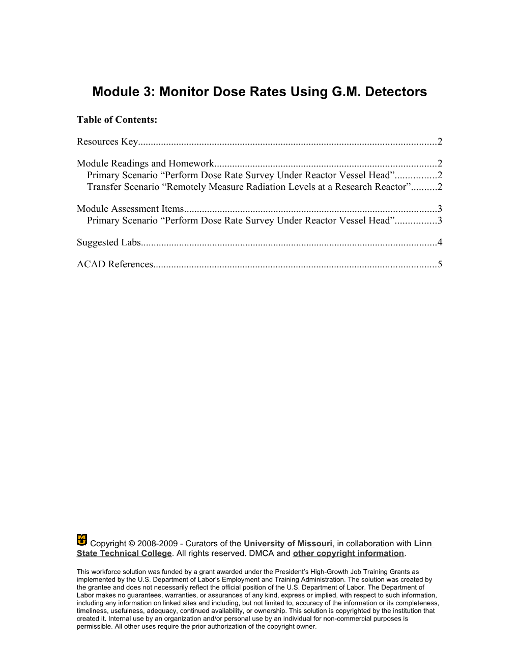 Module 3: Monitor Dose Rates Using G.M. Detectors