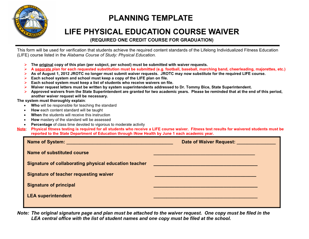 Course Planning Template for L