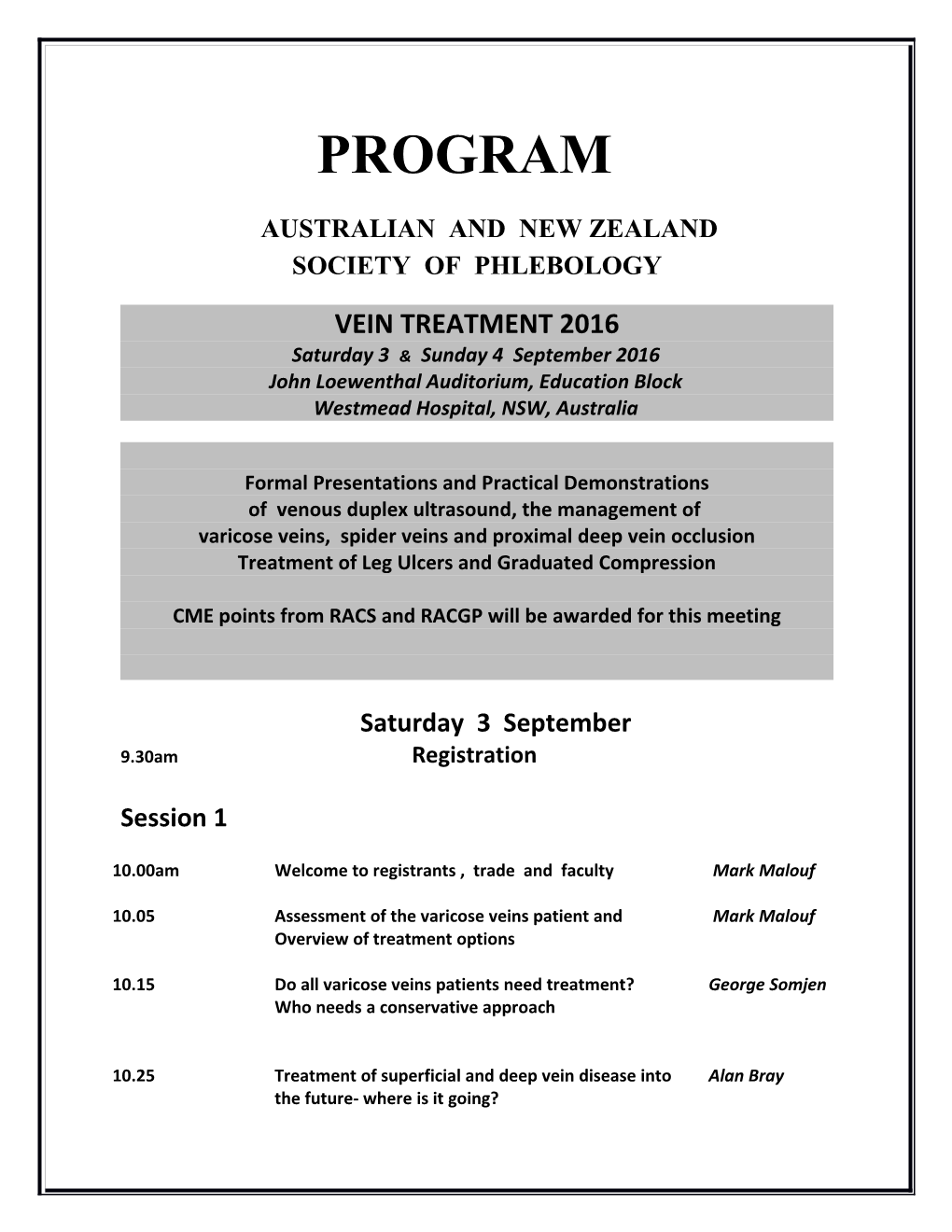 Australian and New Zealand Society of Phlebology