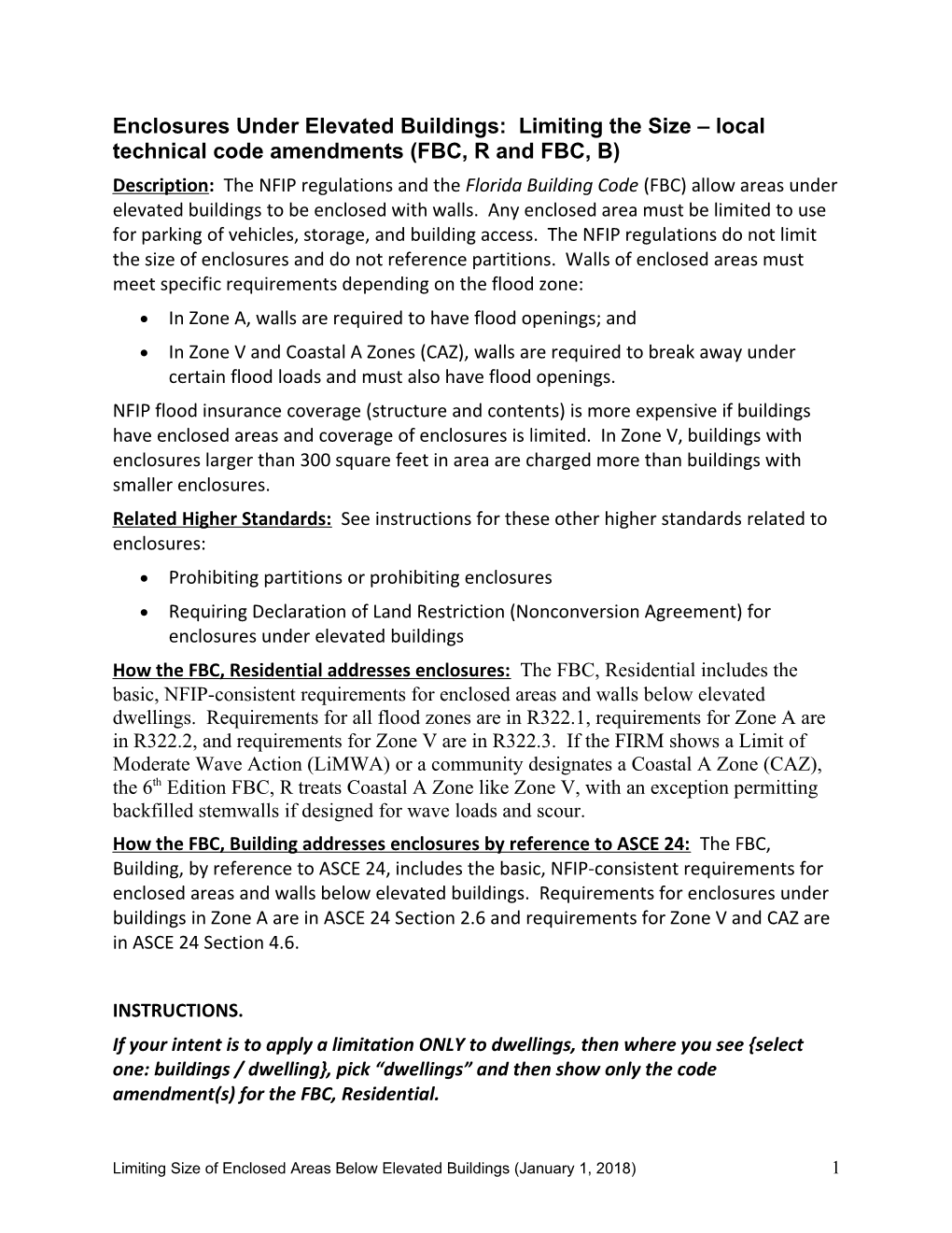 Enclosures Under Elevated Buildings: Limiting the Size Local Technical Code Amendments