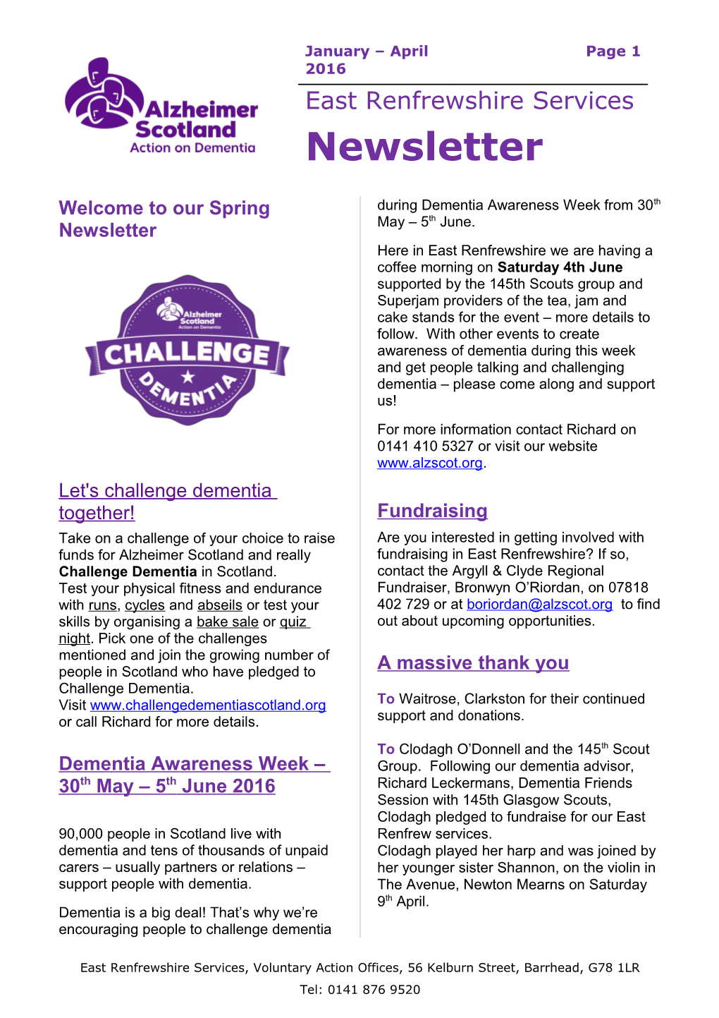 Welcome to Our Spring Newsletter