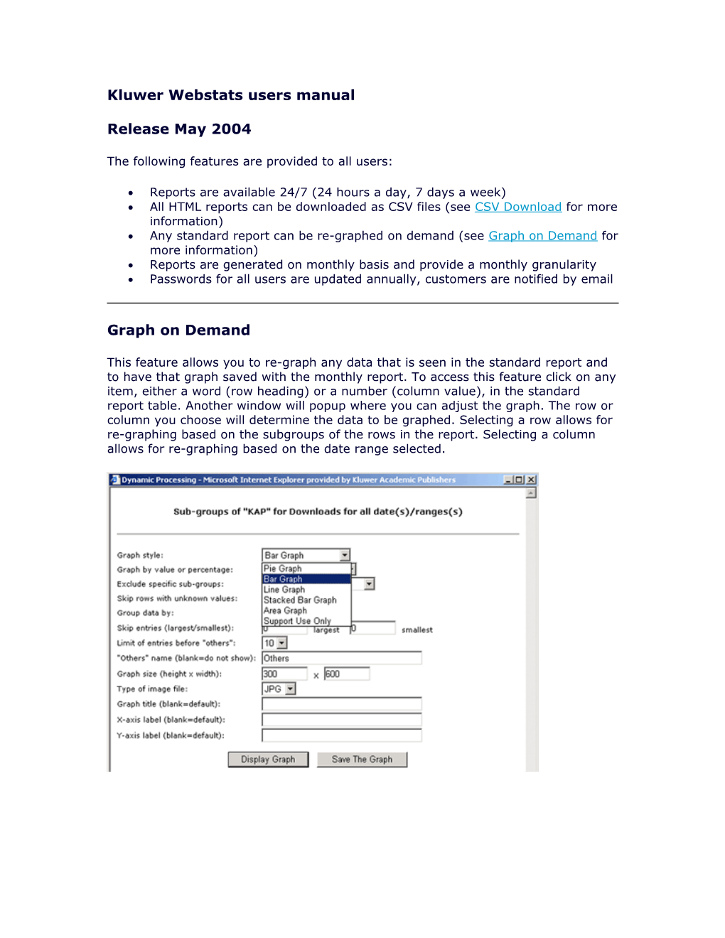 Kluwer Webstats Users Manual