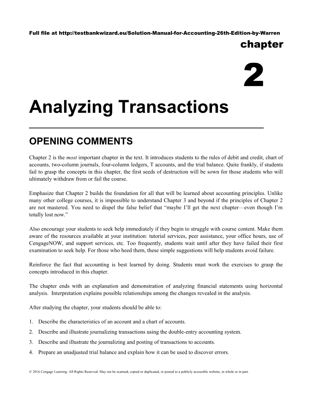 Analyzing Transactions