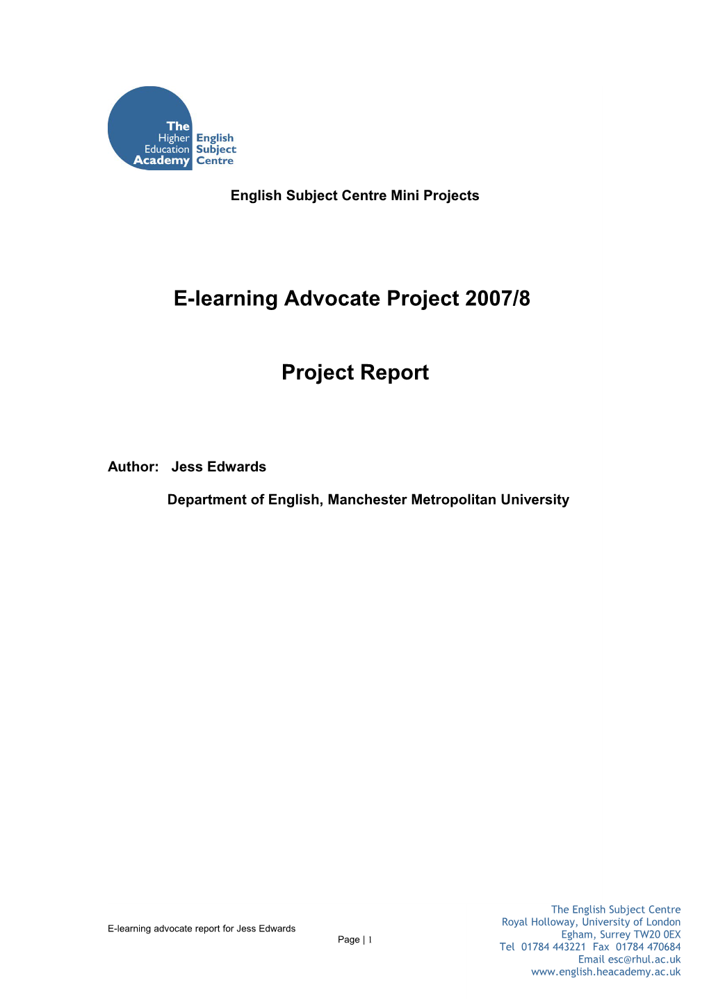 E-Learning Advocate Project Report