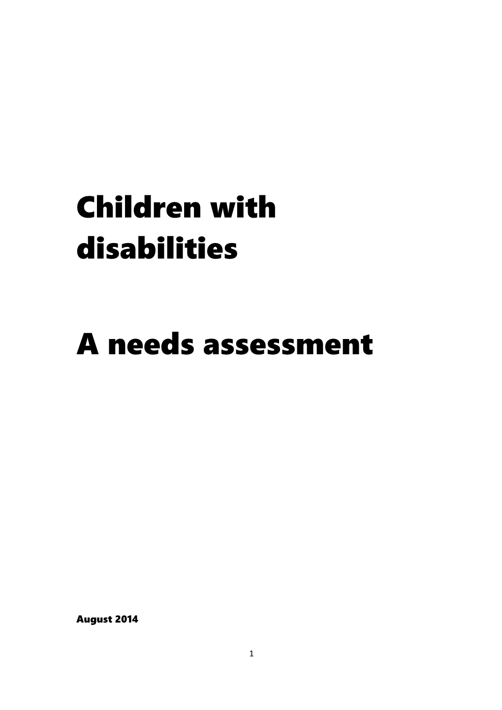 Haringey Disabled Children S Needs Assessment