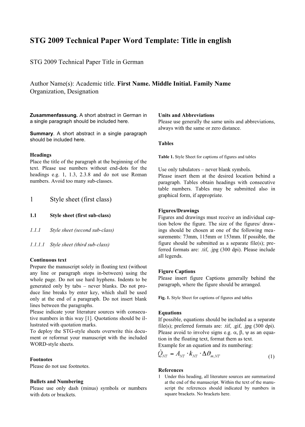 STG 2009 Technical Paper Word Template: Title in English
