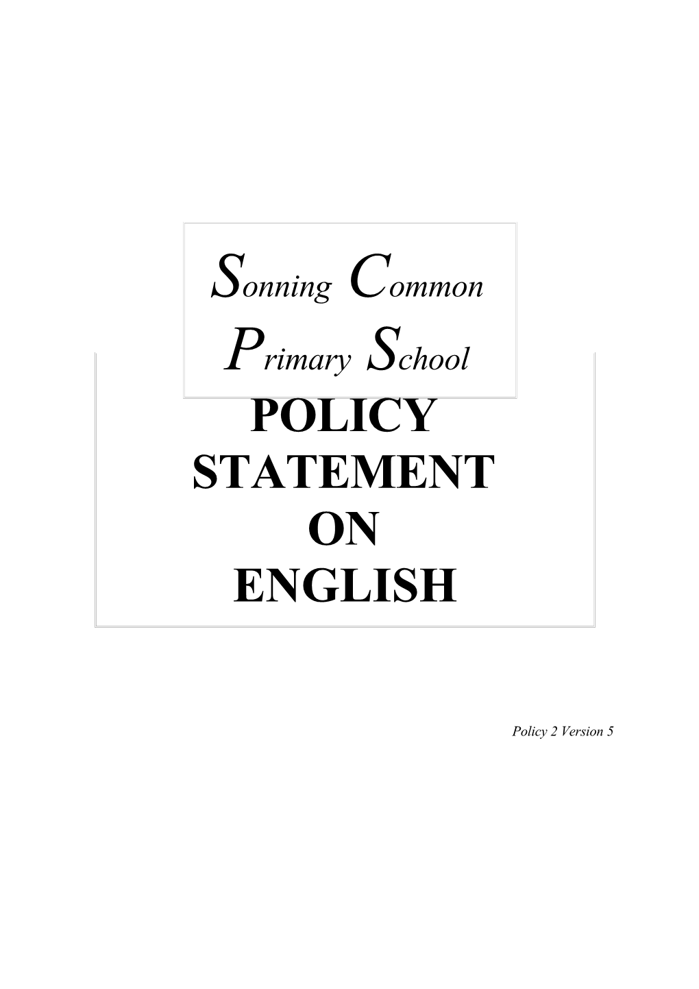 Policy Statement for English