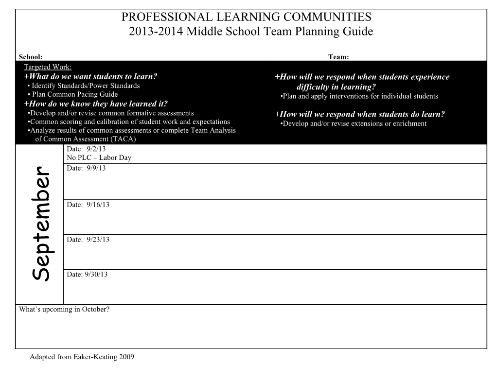 Professional Learning Communities