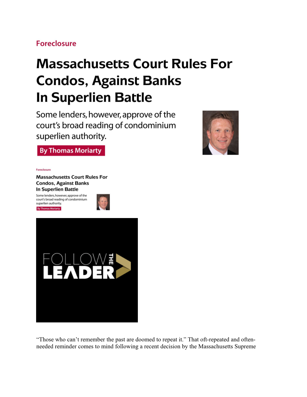 The History of the Rolling Lien, and the Massachusetts Superlien Statute on Which It Is
