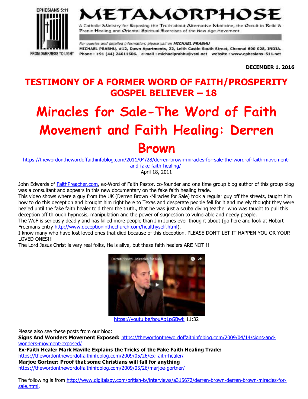 Testimony of a Former Word of Faith/Prosperity Gospel Believer 18