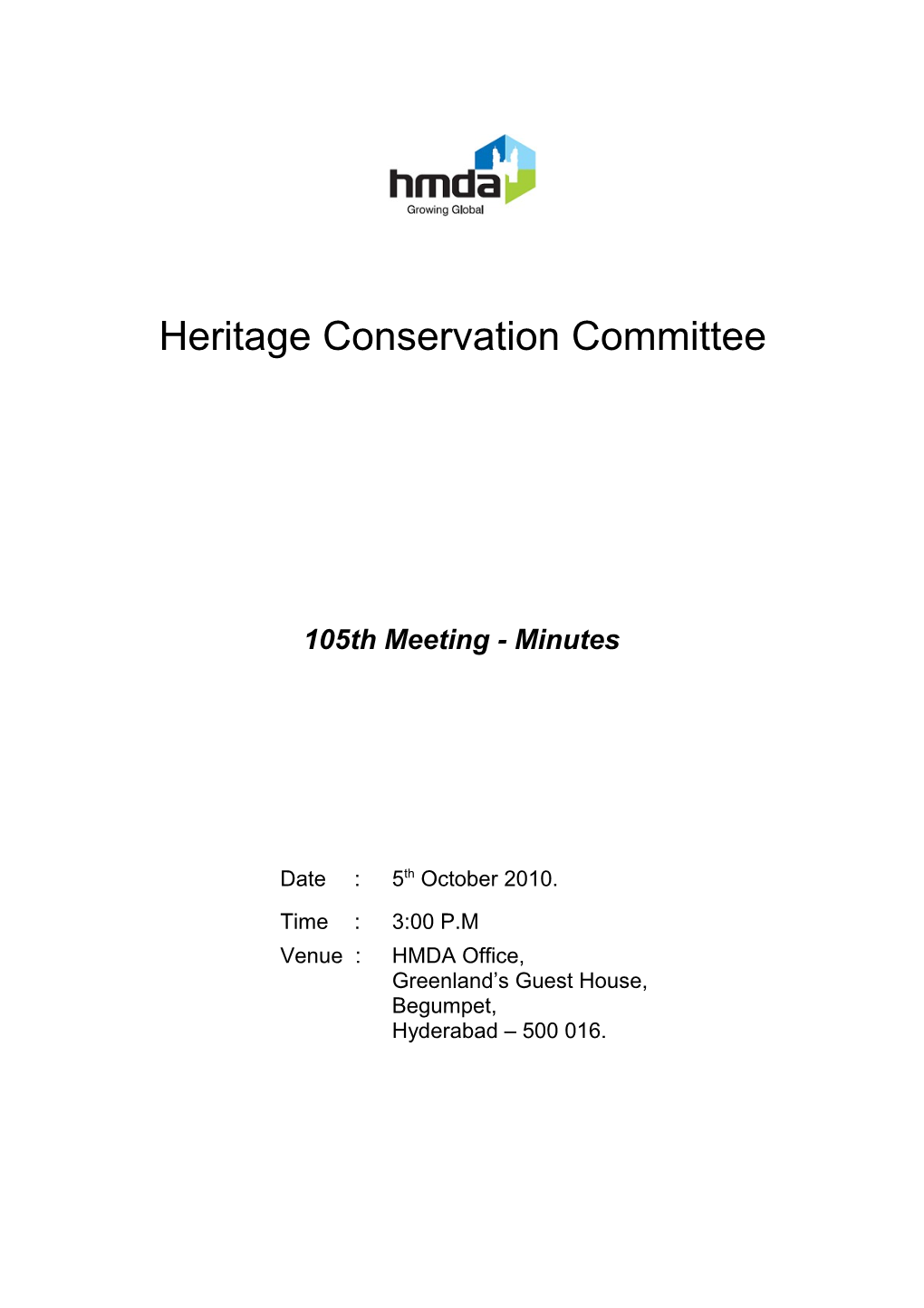 Minutes of the Heritage Conservation Committee Meeting Held on 09