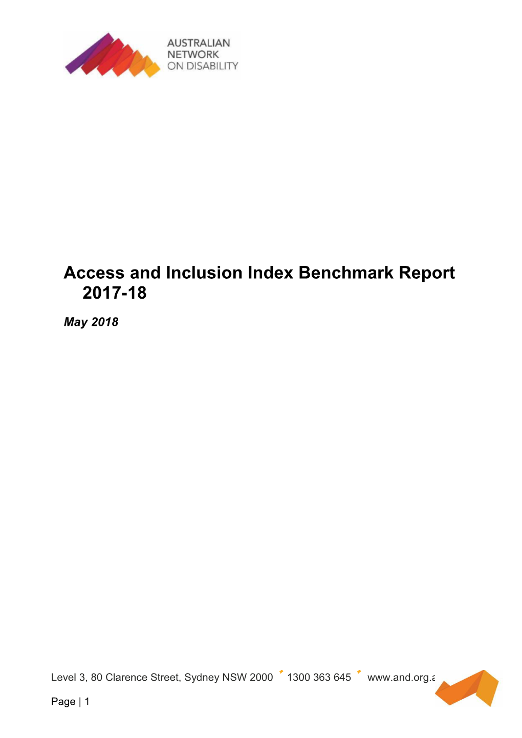 Access and Inclusion Index Benchmark Report2017-18