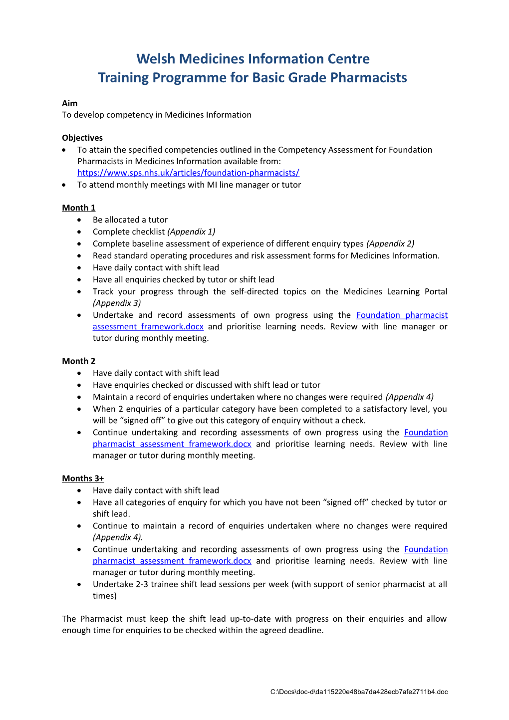 Medicines Information Competancies