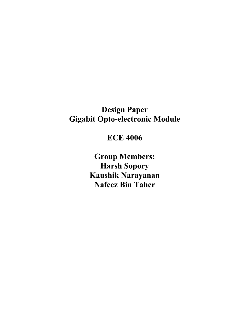 Gigabit Opto-Electronic Module