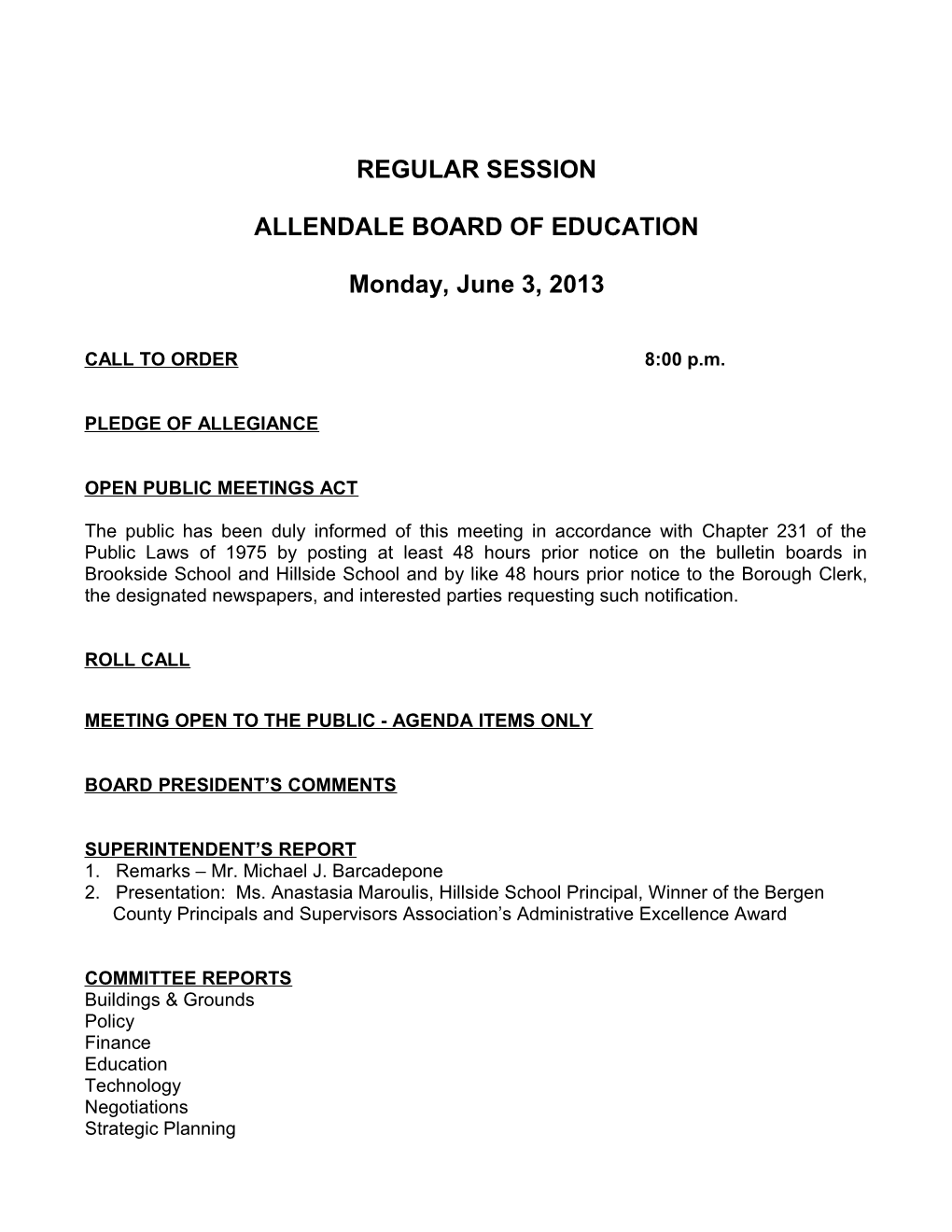 Allendale Board of Education